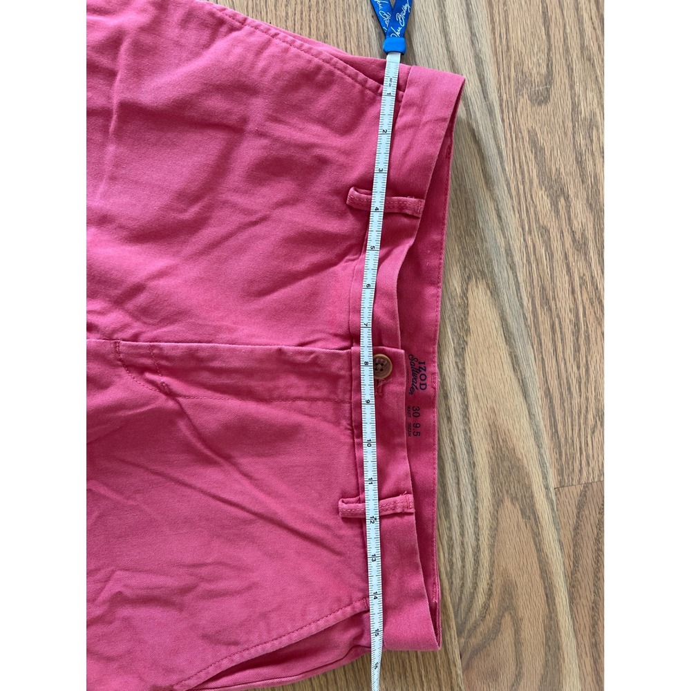 Izod Saltwater Stretch Chino Shorts Mens 30 Pink Flat Front 9.5 Inseam Casual - Picture 5 of 7